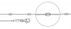 Ankerkette Silber Ovaline diamantiert Stärke 1,2mm