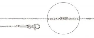 Ankerkette mit Zwischenelementen Silber diamantiert Stärke 0,9mm