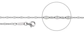 Plättchenkette Silber diamantiert Stärke 2,2mm